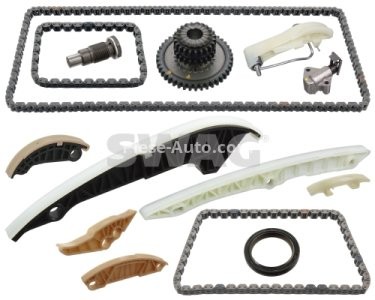 Kit lanț distribuție SWAG (lanț + pinioane) pentru: AUDI A4 ALLROAD B8, A4 B8, A5, A6 C7, Q5, TT; SEAT EXEO 2.0/2.0ALK/2.0H 06.08-09.18
