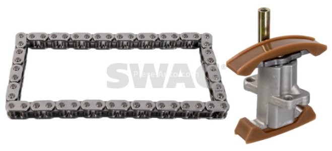 Kit lanț distribuție SWAG (lanț + elemente) pentru: AUDI A6 C4; SEAT LEON, TOLEDO II; SKODA OCTAVIA I; VW GOLF IV, PASSAT B5.5 1.8/2.0 12.95-06.06