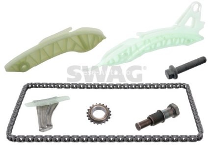 Kit lanț distribuție SWAG (lanț + pinioane) pentru: BMW 1 (F20), 1 (F21), 3 (F30, F80), 3 (F31); CITROEN BERLINGO MULTISPACE, BERLINGO/MINIVAN, C3 II, C3 PICASSO, C4, C4 GRAND PICASSO I 1.4-1.6LPG 09.06-
