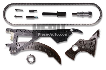 Kit lanț distribuție HEPU (lanț + pinioane) pentru: BMW 1 (E82), 1 (E88), 3 (E90), 3 (E91), 3 (E92), 3 (E93), 5 (E60), 5 (E61), 5 (F10), 5 (F11), 6 (E63), 6 (E64), 7 (F01, F02, F03, F04) 2.5/3.0/3.0D 06.06-08.16