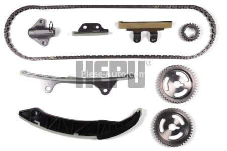 Kit lanț distribuție HEPU (lanț + pinioane) pentru: HYUNDAI I10 I, I20 I; KIA PICANTO II, RIO III 1.2-1.2LPG 09.08-12.17