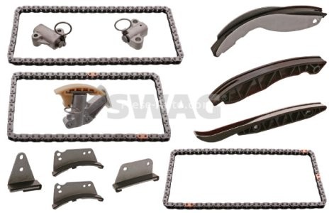 Kit lanț distribuție SWAG (lanț + elemente) pentru: HYUNDAI H-1, H-1 / STAREX, H-1 CARGO, H-1 TRAVEL, H350; KIA K2500, SORENTO I 2.5D 07.01-