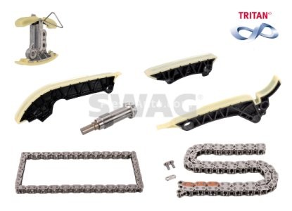 Kit lanț distribuție SWAG (lanț + elemente) pentru: MERCEDES A (V177), A (W177), B SPORTS TOURER (W247), C (A205), C (C205), C T-MODEL (S205), C (W205), CLA (C118), CLA SHOOTING BRAKE (X118) 1.6D/2.0D/2.0DH 01.16-