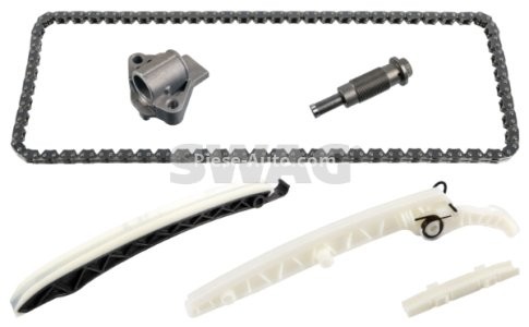 Kit lanț distribuție SWAG (lanț + elemente) pentru: MERCEDES A (W176), B SPORTS TOURER (W246, W242), C (C204), C T-MODEL (S204), C (W204), E T-MODEL (S212), E (W212) 1.6/2.0/2.0CNG 01.08-