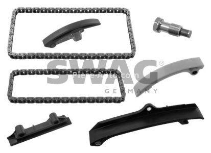 Kit lanț distribuție SWAG actionare arbore intermediar (, întinzătorului de lanţ, ghiduri) BMW 118d