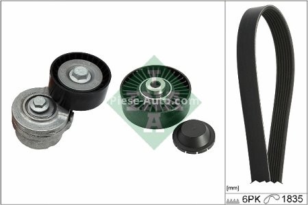 Set curea transmisie INA - cu role , întinzător - pentru: ALFA ROMEO 147, 156, GT; FIAT MAREA, MULTIPLA; LANCIA LYBRA 1.9D 09.97-09.10