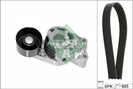 Set curea transmisie INA - cu role , întinzător -pentru: AUDI A2; SEAT CORDOBA, IBIZA III; SKODA FABIA I, FABIA I PRAKTIK, FABIA II, ROOMSTER, ROOMSTER PRAKTIK; VW FOX, LUPO I, POLO, POLO IV 1.2D/1.4D 07.99-03.10