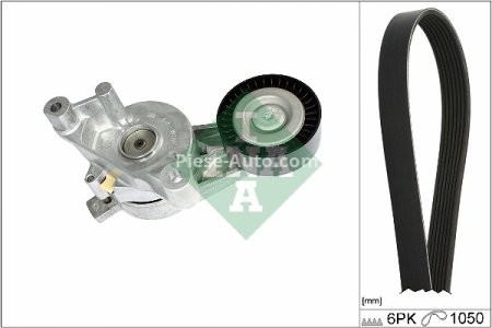 Set curea transmisie INA - cu role , întinzător -pentru: AUDI A3; SEAT ALTEA, ALTEA XL, LEON, TOLEDO III; SKODA OCTAVIA II, SUPERB II; VW CADDY III, CADDY III/MINIVAN, GOLF PLUS V, GOLF V, JETTA III 1.9D/2.0D 02.03-