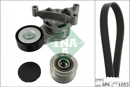 Set curea transmisie INA - cu role , întinzător - pentru: AUDI A1, A3, TT; SEAT ALHAMBRA, ALTEA, ALTEA XL, LEON, TOLEDO II, TOLEDO III; SKODA OCTAVIA I, OCTAVIA II; VW BORA, BORA I, CADDY III 1.4-2.0LPG 09.95-