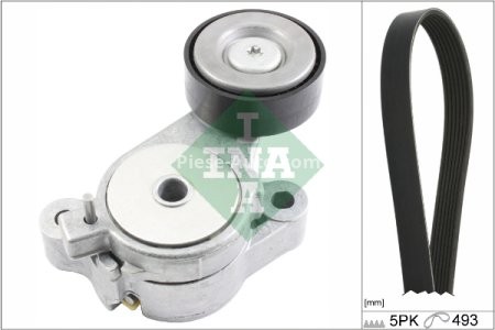 Set curea transmisie INA - cu role , întinzător - pentru: AUDI A1; SEAT ALHAMBRA, IBIZA IV, IBIZA IV SC, IBIZA IV ST; SKODA FABIA II; VW BEETLE, CC B7, EOS, GOLF PLUS V, GOLF V, GOLF VI, JETTA III 1.4/1.4CNG 11.05-