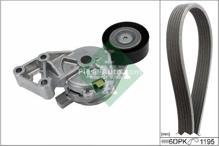 Set curea transmisie INA - cu role , întinzător - pentru: AUDI A3; FORD GALAXY I; SEAT ALHAMBRA, LEON, TOLEDO II; SKODA OCTAVIA I; VW BORA, BORA I, GOLF IV, MULTIVAN T5, NEW BEETLE, SHARAN, TRANSPORTER T5 1.9D 03.95-12.10