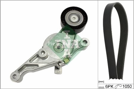 Set curea transmisie INA - cu role , întinzător - pentru: AUDI A3; FORD GALAXY I; SEAT ALTEA, ALTEA XL, IBIZA IV, IBIZA IV SC, LEON, TOLEDO III; SKODA OCTAVIA II, SUPERB II; VW CADDY III, CADDY III/MINIVAN 1.9D/2.0D 03.95-