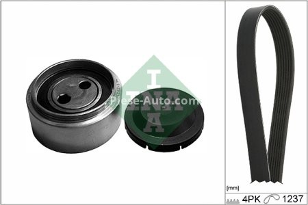 Set curea transmisie INA - cu role , întinzător - pentru: AUDI A4 B5, A6 C5, A8 D2, ALLROAD C5; SKODA SUPERB I; VW PASSAT B5, PASSAT B5.5 2.5D 01.97-03.08