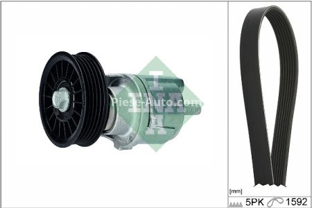 Set curea transmisie INA - cu role , întinzător - pentru: AUDI A4 B5, A6 C5; VW PASSAT B5 1.9D/1.9DH 01.95-09.01