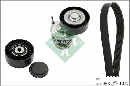 Set curea transmisie INA - cu role , întinzător - pentru: AUDI A4 B6, A4 B7; VW CRAFTER 30-35, CRAFTER 30-50 1.9D/2.0D 11.00-12.16
