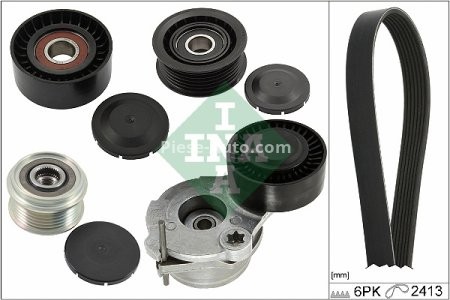 Set curea transmisie INA - cu role , întinzător - pentru: AUDI A4 ALLROAD B8, A4 B8, A5, A6 ALLROAD C7, A6 C7, A7, Q5; PORSCHE MACAN 3.0D 10.10-09.18