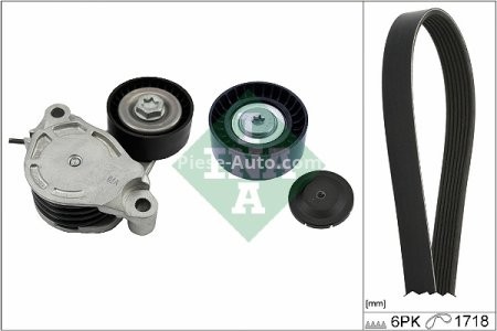 Set curea transmisie INA - cu role , întinzător -pentru: BMW 2 (F45), 2 GRAN TOURER (F46), X1 (F48), X2 (F39); MINI (F55), (F56), (F57), CLUBMAN (F54), COUNTRYMAN (F60) 1.2/1.5/2.0 09.13-