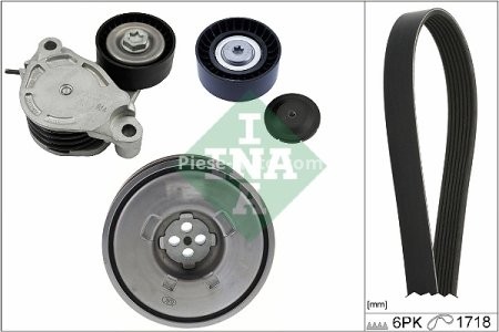 Set curea transmisie INA - cu role , întinzător -pentru: BMW 2 (F45), 2 GRAN TOURER (F46), X1 (F48); MINI (F55), (F56), (F57), CLUBMAN (F54), COUNTRYMAN (F60) 1.2/1.5 09.13-