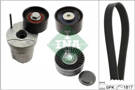 Set curea transmisie INA - cu role , întinzător - pentru: BMW 1 (E81), 1 (E82), 1 (E87), 1 (E88), 3 (E90), 3 (E91), 3 (E92), 3 (E93) 2.0D/3.0D 06.04-12.13