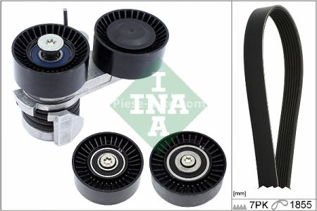 Set curea transmisie INA - cu role , întinzător - pentru: BMW 1 (E82), 1 (E88), 3 (E90), 3 (E91), 3 (E92), 3 (E93) 3.0 03.06-12.13