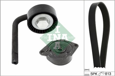 Set curea transmisie INA - cu role , întinzător - pentru: BMW 3 (E46), 5 (E39), 7 (E38), X5 (E53) 2.5D/3.0D 08.98-02.05