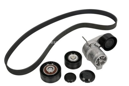 Set curea transmisie INA - cu role , întinzător - pentru: BMW 5 (F10), 5 (F11), 5 GRAN TURISMO (F07), 6 (F12), 6 (F13), 6 GRAN COUPE (F06), 7 (F01, F02, F03, F04), X4 (F26), X5 (E70), X5 (F15, F85), X6 (E71 3.0 01.09-07.19