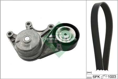Set curea transmisie INA - cu role , întinzător - pentru: BMW 1 (F20), 1 (F21), 2 (F22, F87), 2 (F23), 3 (F30, F80), 3 (F31), 3 GRAN TURISMO (F34), 4 (F32, F82), 4 (F33, F83), 4 GRAN COUPE (F36), 5 (F10) 1.6/2.0 10.10-