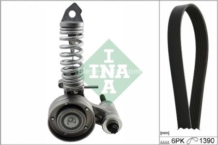 Set curea transmisie INA - cu role , întinzător - pentru: CHEVROLET AVEO, TRAX; OPEL ADAM, MOKKA / MOKKA X 1.2-1.4LPG 03.11-