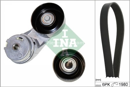 Set curea transmisie INA - cu role , întinzător - pentru: CHEVROLET CAPTIVA, MALIBU; OPEL INSIGNIA A, INSIGNIA A COUNTRY 2.0/2.0ALK/2.4 07.08-