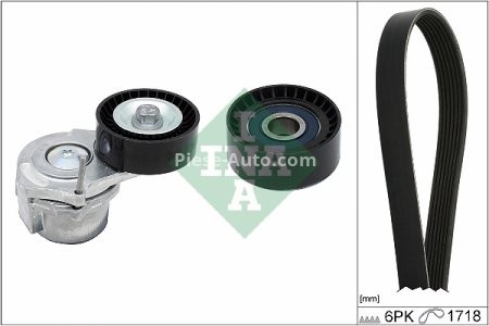 Set curea transmisie INA - cu role , întinzător - pentru: CHEVROLET CRUZE; OPEL ASTRA J, ASTRA J GTC, CORSA D, MERIVA B 1.7D 09.09-