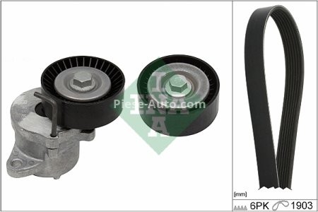 Set curea transmisie INA - cu role , întinzător - pentru: CHEVROLET MALIBU; OPEL ASTRA J, ASTRA J GTC, INSIGNIA A, INSIGNIA A COUNTRY, ZAFIRA C 2.0D 07.08-