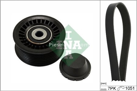 Set curea transmisie INA - cu role , întinzător -pentru: DACIA DOKKER, DOKKER EXPRESS/MINIVAN, DUSTER, DUSTER/SUV, LODGY; NISSAN TERRANO; RENAULT ARKANA I, CAPTUR I, FLUENCE, KAPTUR 1.6/1.6ALK/1.6LPG 01.13-