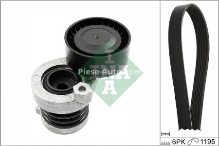 Set curea transmisie INA - cu role , întinzător - pentru: MERCEDES A (V177), A (W176), A (W177), B SPORTS TOURER (W246, W242), B SPORTS TOURER (W247), CITAN MIXTO (DOUBLE CABIN), CITAN (MPV) 1.5D/1.6/2.0 10.10-