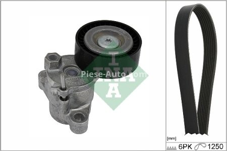 Set curea transmisie INA - cu role , întinzător - pentru: FORD C-MAX II, FIESTA VI, FIESTA VII, FOCUS III, FOCUS IV, GRAND C-MAX, PUMA, TOURNEO CONNECT V408 NADWOZIE WIELKO, TRANSIT CONNECT V408/MINIVAN 1.0/1.0ALK 10.12-