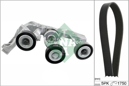 Set curea transmisie INA - cu role , întinzător - pentru: MERCEDES A (W168), VANEO (414) 1.4-2.1 07.97-07.05