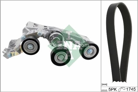 Set curea transmisie INA - cu role , întinzător - pentru: MERCEDES A (W169), B SPORTS TOURER (W245) 2.0D 09.04-06.12