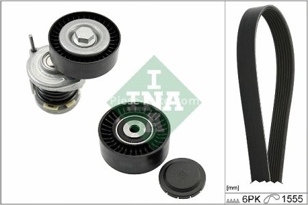 Set curea transmisie INA - cu role , întinzător - pentru: VW AMAROK, CALIFORNIA T5 CAMPER, CALIFORNIA T6 CAMPER, MULTIVAN T5, MULTIVAN T6, TRANSPORTER T5, TRANSPORTER T6, TRANSPORTER T6 / CARAVELLE T6 2.0D 09.09-05.22