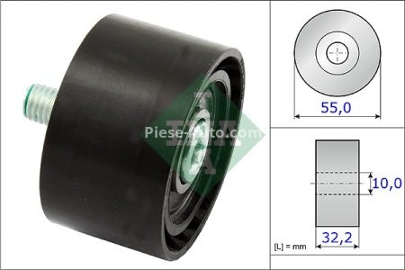 Rolă ghidare curea accesorii INA pentru : BMW 5 (F10), 5 (F11), 7 (F01, F02, F03, F04), X3 (F25) 2.5/3.0 06.09-06.15