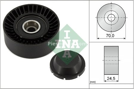 Rolă ghidare curea accesorii INA pentru : DODGE JOURNEY; JEEP COMPASS; SUZUKI GRAND VITARA II, KIZASHI 2.4 09.08-