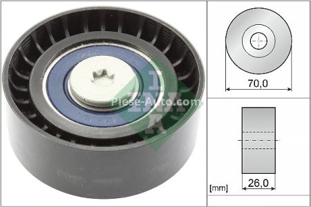 Rolă ghidare curea accesorii INA pentru : SSANGYONG ACTYON II, ACTYON SPORTS II, KORANDO, REXTON W / REXTON, RODIUS II, STAVIC 2.0D/2.2D 11.10-