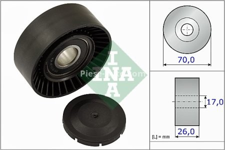 Rolă ghidare curea accesorii INA pentru : TOYOTA AURIS, AVENSIS, CELICA, COROLLA, COROLLA VERSO, MR2 III, RAV 4 II, WISH 1.4/1.6/1.8 08.99-