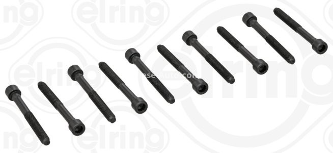 Set șuruburi / prezoane chiulasă - ELRING - pentru:  DAIHATSU BEGO, COPEN, EXTOL, LUXIO, MATERIA, RUSH, SIRION, STORIA, TERIOS; SUBARU JUSTY IV; TOYOTA AVANZA, PASSO, RUSH, YARIS, TOWN ACE 1.0/1.3/1.5 04.99-