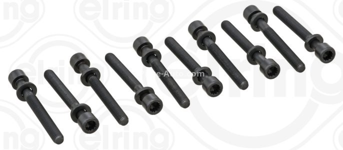 Set șuruburi / prezoane chiulasă - ELRING - pentru:  AUDI A4, A6; SEAT ALHAMBRA, IBIZA II; VW CADDY II, DERBY, GOLF I, PASSAT, POLO 1.0-2.0 02.74-09.00