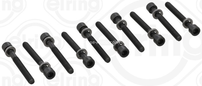 Set șuruburi / prezoane chiulasă - ELRING - pentru:  AUDI A4, A6; SEAT ALHAMBRA, CORDOBA, IBIZA II, TOLEDO I; VW CADDY II, GOLF III, IV, JETTA II, PASSAT, POLO, TRANSPORTER IV 0.9-2.0 05.73-06.02