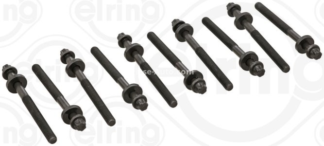 Set șuruburi / prezoane chiulasă - ELRING - pentru:  BMW 1 (E81, E87), 3 (E46, E90), 5 (E39, E60), X3 (E83); LAND ROVER FREELANDER; ROVER 75 1.7D/2.0D 01.95-