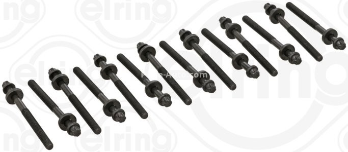 Set șuruburi / prezoane chiulasă - ELRING - pentru:  BMW 3 (E36, E46), 5 (E34, E39, E60), 7 (E38, E65, E66, E67), X3 (E83), X5 (E53); LAND ROVER RANGEO ROVER II, III; OPEL OMEGA B 2.5D/3.0D 09.91-