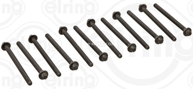 Set șuruburi / prezoane chiulasă - ELRING - pentru:  CHEROLET AVEO, CRUZE, ORLANDO, TRAX; OPEL ADAM, AMPERA, ASTRA, CASCADA, CORSA, INSIGNIA, MERIVA, MOKKA, ZAFIRA 1.2/1.4i 04.08-