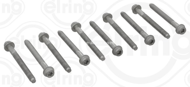 Set șuruburi / prezoane chiulasă - ELRING - pentru:  CITROEN BX, XANTIA, XSARA; HONDA CONCERTO; ŁADA NIVA; PEUGEOT 205 II, 306, 405 I, 406; ROVER 200, 400; SUZUKI BALENO, SAMURAI, VITARA 1.8D/1.9D 03.88-