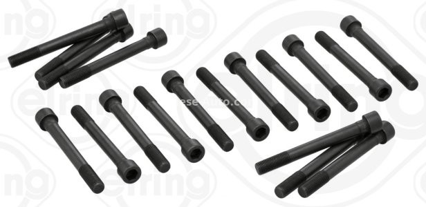 Set șuruburi / prezoane chiulasă - ELRING - pentru:  HYUNDAI GALLOPER I, II, GRACE, H100, H-1, PORTER, TERRACAN; KIA BONGO, K2500, PREGIO; MITSUBISHI GALANT II, GALLOPER, PAJERO 2.3-2.6 09.80-