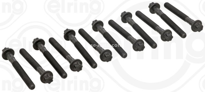 Set șuruburi / prezoane chiulasă - ELRING - pentru:  JEEP GRAND CHEROKEE; MERCEDES ACCELO, C (W203), CLK (C209), E (W210, W211), G (W463), SPRINTER 2.7 07.99-